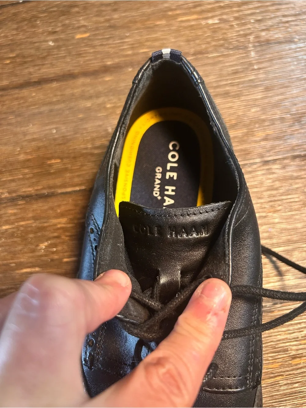 N/A black leather